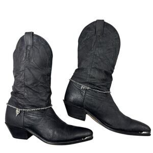 Code west vintage black cowgirl boots size 8M